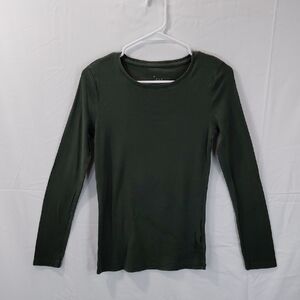 a new day Dark Green Long Sleeve Crewneck Tee
